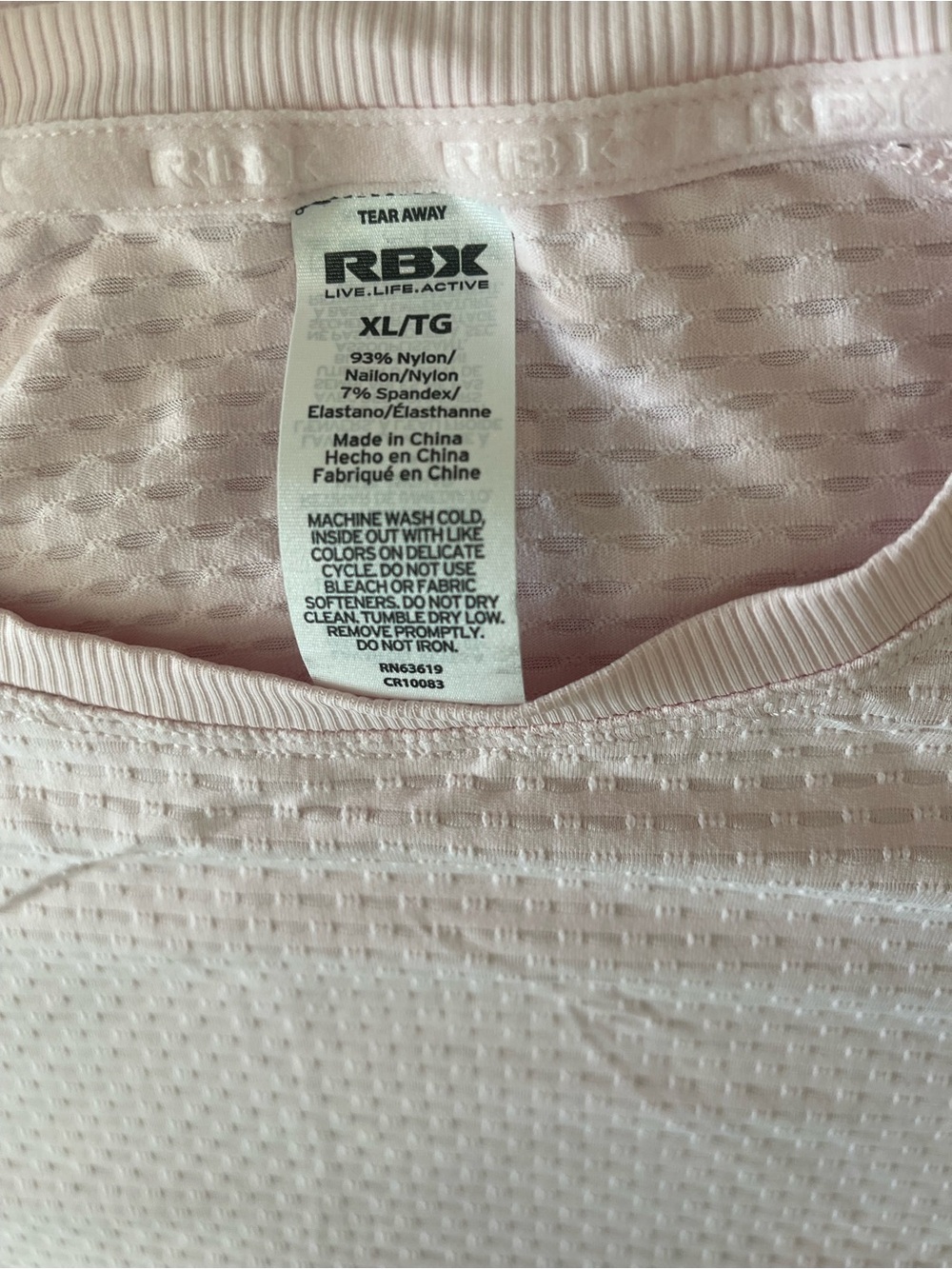 RBX Light Pink Long Sleeve Workout Top - Picture 2 of 9